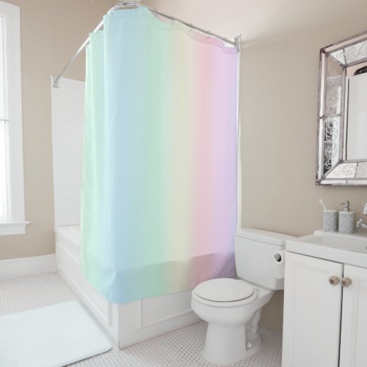 Niedlicher Regenbogen farbiger Farbverlauf Wasserf Duschvorhang (Beispiel)
