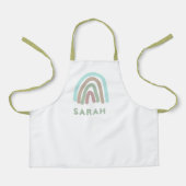 Niedlicher Regenbogen - farbiger Name Schürze (Vorderseite)