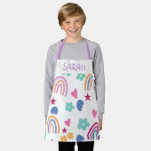 Niedlicher Regenbogen - farbiger Name Schürze (Getragen)