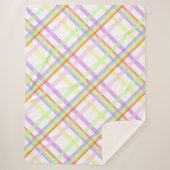 Niedlicher Regenbogen farbiger Tartan Sherpadecke (Vorderseite)