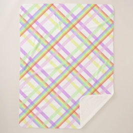Niedlicher Regenbogen farbiger Tartan Sherpadecke
