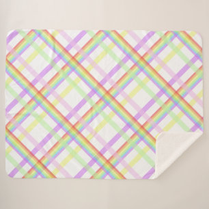 Niedlicher Regenbogen farbiger Tartan Sherpadecke