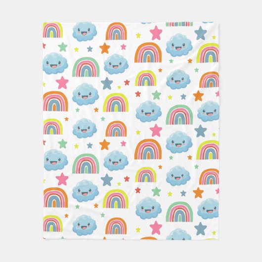 Niedlicher Regenbogen Fleecedecke (Vorderseite)