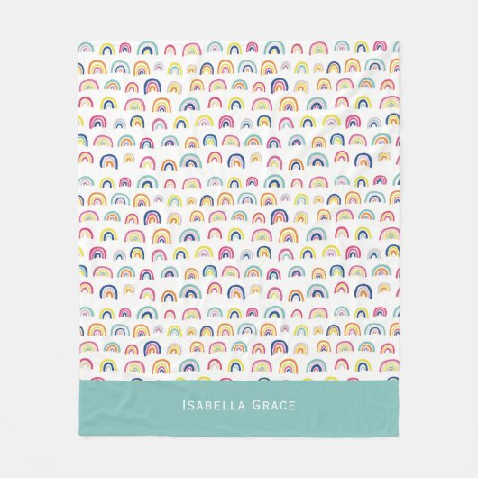 Niedlicher Regenbogen Fleecedecke (Vorderseite)