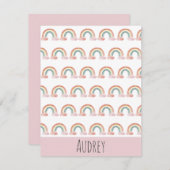 Niedlicher Regenbogen für Wasserfarben Personalisi Mitteilungskarte (Vorne/Hinten)