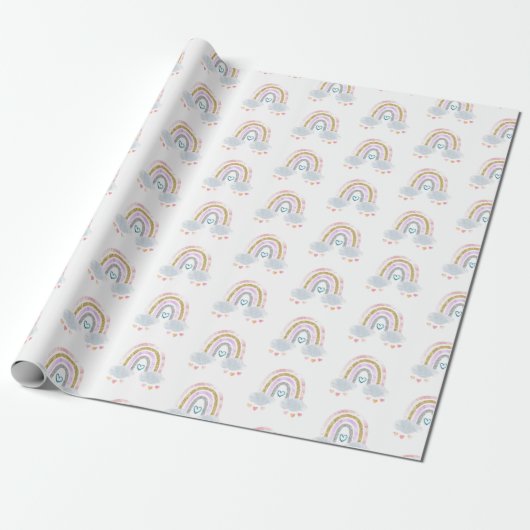 Niedlicher Regenbogen Geschenkpapier (Ungerollt)