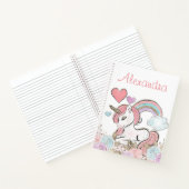 Niedlicher Regenbogen-Glitzer Einhorn mit Individu Notizblock (Innenseite)