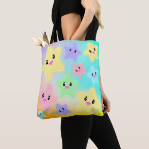 Niedlicher Regenbogen glühender Stars Kawaii Farb Tasche