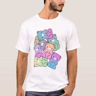 Niedlicher Regenbogen Gummy Bären-Design Kawaii Äs T-Shirt