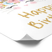 Niedlicher Regenbogen Happy Birthday Sign Poster (Ecke)