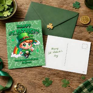 Niedlicher Regenbogen Happy St. Patrick's Day Celt Feiertagspostkarte