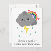 Niedlicher Regenbogen hinter jeder dunklen Wolke Postkarte (Vorne/Hinten)