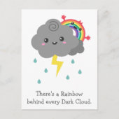 Niedlicher Regenbogen hinter jeder dunklen Wolke Postkarte (Vorderseite)