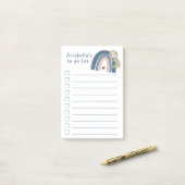 Niedlicher Regenbogen-Huggy zum Ausführen der Chec Post-it Klebezettel (Auf Schreibtisch)