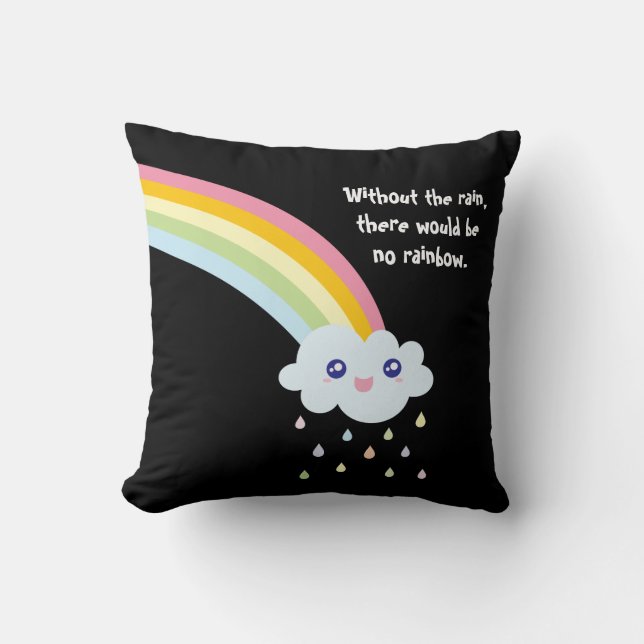 Niedlicher Regenbogen Inspiration und Motivierend  Kissen (Vorderseite)