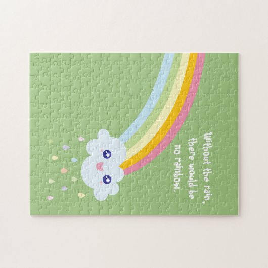 Niedlicher Regenbogen Inspiration und Motivierend Puzzle (Horizontal)