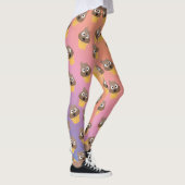 Niedlicher Regenbogen-Kack des Emoji-Eiskremmuster Leggings (Rechts)