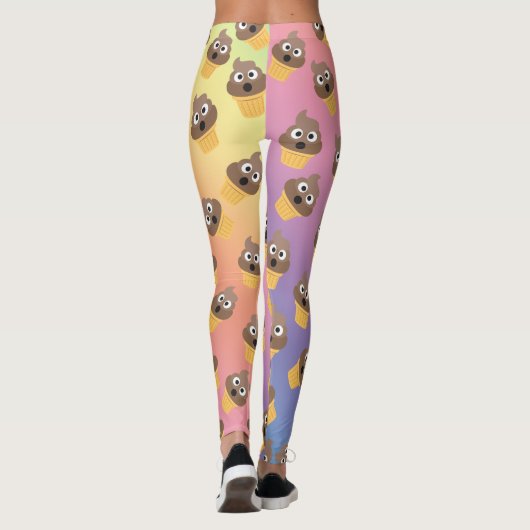 Niedlicher Regenbogen-Kack des Emoji-Eiskremmuster Leggings (Rückseite)