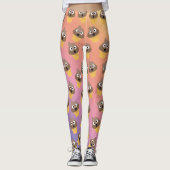 Niedlicher Regenbogen-Kack des Emoji-Eiskremmuster Leggings (Vorderseite)