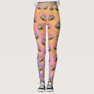 Niedlicher Regenbogen-Kack des Emoji-Eiskremmuster Leggings