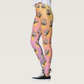 Niedlicher Regenbogen-Kack des Emoji-Eiskremmuster Leggings (Links)