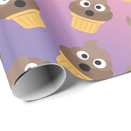 Niedlicher Regenbogen Kacke Emoji Ice Cream Cone M Geschenkpapier (Rolleneckpunkt)