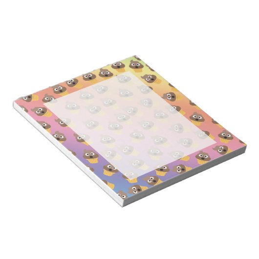Niedlicher Regenbogen Kacke Emoji Ice Cream Cone M Notizblock (angewinkelt)