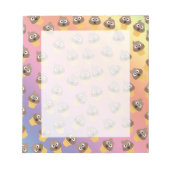 Niedlicher Regenbogen Kacke Emoji Ice Cream Cone M Notizblock (Vorderseite)