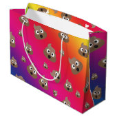 Niedlicher Regenbogen Kacke Emoji-Muster Große Geschenktüte (Rückseite Schrägansicht)