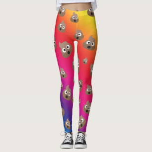 Niedlicher Regenbogen Kacke Emoji-Muster Leggings