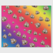 Niedlicher Regenbogen kacken Emoji Muster Geschenkpapier (Flach)