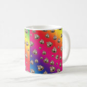 Niedlicher Regenbogen kacken Emoji Muster Kaffeetasse (VorderseiteRechts)