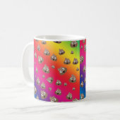 Niedlicher Regenbogen kacken Emoji Muster Kaffeetasse (Vorderseite Links)