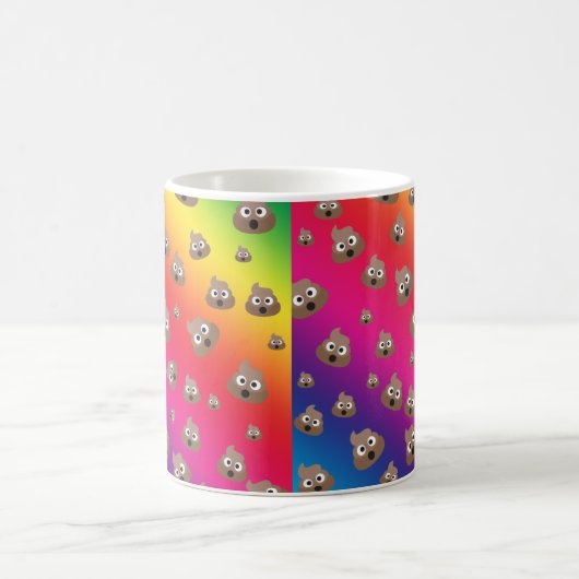 Niedlicher Regenbogen kacken Emoji Muster Kaffeetasse (Mittel)