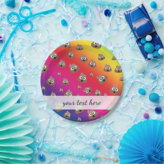 Niedlicher Regenbogen kacken Emoji Muster Pappteller (Party)