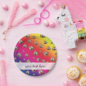 Niedlicher Regenbogen kacken Emoji Muster Pappteller (Party)