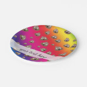 Niedlicher Regenbogen kacken Emoji Muster Pappteller (Schrägansicht)