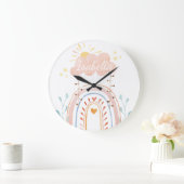Niedlicher Regenbogen Kinder Baby Kinderzimmer Große Wanduhr (Zuhause)