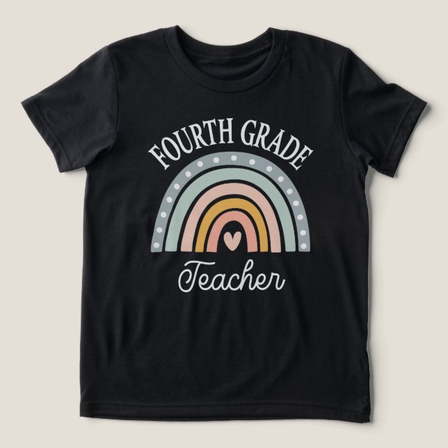 niedlicher Regenbogen-Lehrer Tri-Blend Shirt (Design Vorderseite)