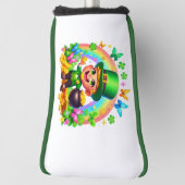 Niedlicher Regenbogen-Leprechaun mit Gold Golf Headcover (Rotieren 90)