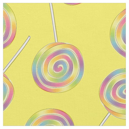 Niedlicher Regenbogen Lollipops Kinder Candy Stoff (Nahaufnahme)