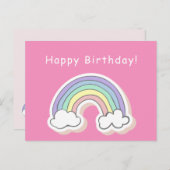 Niedlicher Regenbogen - Mädchen Geburtstag Postkarte (Vorne/Hinten)