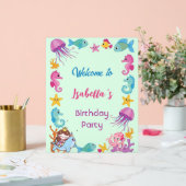 niedlicher Regenbogen-Meerjungfisch bis Geburtstag Acrylschild (Hochzeit)