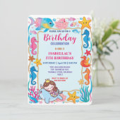 niedlicher Regenbogen-Meerjungfisch bis Geburtstag Save The Date (Stehend Vorderseite)