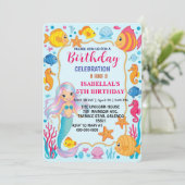 Niedlicher Regenbogen-Meerjungfrau Save The Date (Stehend Vorderseite)