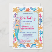 Niedlicher Regenbogen-Meerjungfrau-Seepferd Geburt Save The Date (Vorderseite)