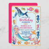 Niedlicher Regenbogen-Meerschildkröte Geburtstag Save The Date (Vorne/Hinten)