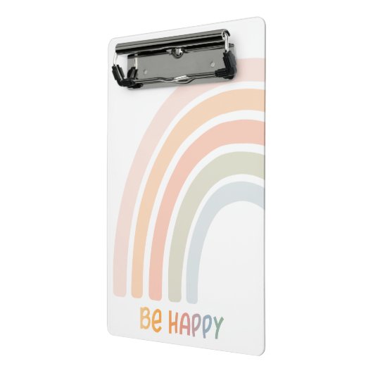 Niedlicher Regenbogen mit Blume Mini Klemmbrett (Gewinkelt2)