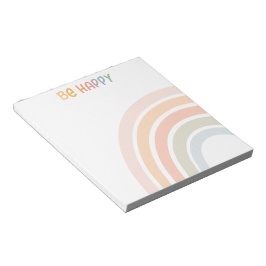 Niedlicher Regenbogen mit Blume Notizblock (angewinkelt)