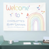 Niedlicher Regenbogen mit Hearts Baby Dusche Banner (Messe)